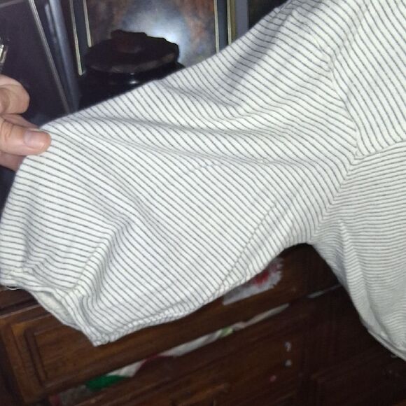 Anthropologie Postmark Striped Off-Shoulder Top with Tie Front Xlarge - Picture 4 of 9